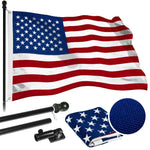 Load image into Gallery viewer, G128  6 Feet Tangle Free Spinning Flagpole (Black) American USA Flag Brass Grommets Spun Polyester 3x5 ft (Flag Included) Aluminum Flag Pole