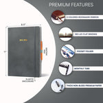 Load image into Gallery viewer, 2025 2026 HARDCOVER Leather Planner Weekly &amp; Monthly   8.5x11 Inches   Academic Planner Business Personal or Student   Pen Holder Thick Paper July 2025   June 2026 (Dark Grey)
