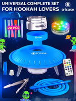 Load image into Gallery viewer, Premium Portable Blue Hookah Set Blue Hookah Set UFO With Everything
