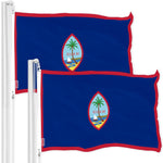 Load image into Gallery viewer, G128 2 Pack: Guam Guamanian Flag  3x5 Ft  Printed 150D Polyester  Indoor/Outdoor, Vibrant Colors, Brass Grommets, Quality Polyester, Much Thicker More Durable Than 100D 75D Polyester