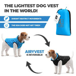 Load image into Gallery viewer, Dog Winter Coat L Size Chest 28 In Blue Black Lightweight Reversible Warm Dog
