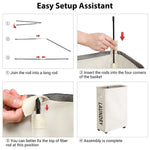 Load image into Gallery viewer, 52L Large Slim Rolling On Wheels Laundry Hamper Tall Dirty Clothes Storage Basket Standable Corner Handy Bin Hamper Basket 15×8×22  (22 Inches Printed Beige)
