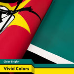 Load image into Gallery viewer, G128 5 Pack: Mozambique Mozambican Flag  3x5 Ft  LiteWeave Pro Printed 150D Polyester  Country Flag, Indoor/Outdoor, Vibrant Colors, Brass Grommets, Thicker and More Durable Than 100D 75D Poly