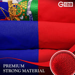 Load image into Gallery viewer, G128 2 Pack: Haiti Haitian Flag  2.5x4 Ft  StormFlyer Series Embroidered 220GSM Spun Polyester  Country Flag, Embroidered Design, Indoor/Outdoor, Brass Grommets, Heavy Duty, All Weather