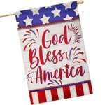 Load image into Gallery viewer, G128 House Flag God Bless America USA Flag Accent  28x40 Inch  Printed Blockout Polyester  Patriotic Decoration