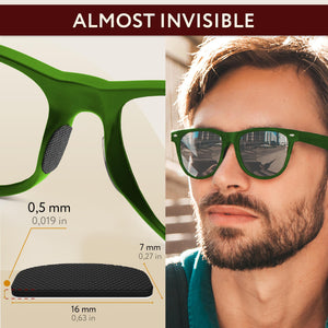 Nose Pads for Sunglasses  6 Pairs Ultra Thin Nose Grips  Eye Glasses Nose Bridge Support  Accessories for Glasses 1 mm (Black Pads & Orange Glasses Strap)