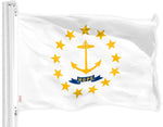 Load image into Gallery viewer, G128 Combo Pack: American USA Flag 3x5 Ft &amp; Rhode Island Flag 3x5 Ft, Both Printed 150D Polyester, Indoor/Outdoor, Brass Grommets