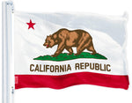 Load image into Gallery viewer, G128 Combo Pack: USA American Flag 3x5 Ft 150D Printed Stars &amp; California State Flag 3x5 Ft 150D Printed