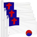 Load image into Gallery viewer, G128 3 Pack: Christian Flag  6x10 Ft  ToughWeave Series Embroidered 300D Polyester  Religious Flag, Embroidered Design, Indoor/Outdoor, Brass Grommets