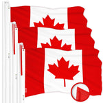 Load image into Gallery viewer, G128 3 Pack: Canada Canadian Flag  2.5x4 Ft  ToughWeave Series Embroidered 300D Polyester  Country Flag, Embroidered Design, Indoor/Outdoor, Vibrant Colors, Brass Grommets