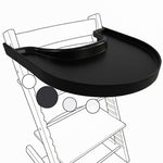 Load image into Gallery viewer, High Chair Tray for Stokke Tripp Trapp Black No Baby Set Needed Suction Surface Snap on BPA Free