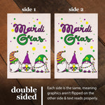 Load image into Gallery viewer, G128 Combo Pack: Garden Flag Stand Black 36 in x 16 in &amp; Garden Flag Mardi Gras Decoration Three Gnomes 12x18 DoubleSided Burlap Fabric
