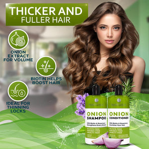 Onion Shampoo and Conditioner Set With Rosemary and Biotin Thickening Products