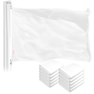 Solid White Color Flag 3x5 Ft 10Pack Printed 150D Polyester By G128