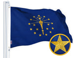 Load image into Gallery viewer, G128 Indiana State Flag  4x6 Ft  StormFlyer Series Embroidered 220GSM Spun Polyester  Embroidered Design, Indoor/Outdoor, Brass Grommets, Heavy Duty, All Weather