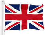 Load image into Gallery viewer, G128 Combo Pack: USA American Flag 3x5 Ft 150D Printed Stars &amp; United Kingdom (Union Jack) Flag 3x5 Ft 150D Printed