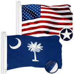 Load image into Gallery viewer, G128 Combo Pack: USA American Flag 3x5 Ft Embroidered Stars &amp; South Carolina State Flag 3x5 Ft Embroidered