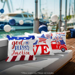 Load image into Gallery viewer, Patriotic Decoration Gnome Fireworks Waterproof Throw Pillow Covers 18x18 In
