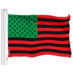 Load image into Gallery viewer, G128 Combo Pack: American USA Flag 3x5 Ft &amp; Afro American Black Liberation BLM Flag 3x5 Ft  Both LiteWeave Pro Series Printed 150D Polyester, Brass Grommets