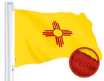 Load image into Gallery viewer, G128 New Mexico State Flag  4x6 Ft  StormFlyer Series Embroidered 220GSM Spun Polyester  Embroidered Design, Indoor/Outdoor, Brass Grommets, Heavy Duty, All Weather