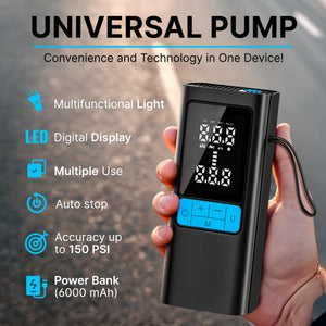 Portable Air Compressor 150PSI Tire Inflator with Digital Display Auto Stop