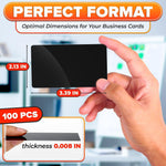 Load image into Gallery viewer, 100 Pcs Metal Business Cards for Laser Engraving – Metal Business Card Blanks in Black Colour 0.008  Thick Compact 3.39  x 2.13  – Wide Use for VIP Membership Industrial Use Personalized Gifts