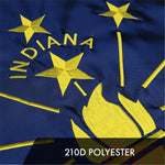 Load image into Gallery viewer, G128 Indiana State Flag  2x3 Ft  ToughWeave Series Embroidered 300D Polyester  Embroidered Design, Indoor/Outdoor, Brass Grommets
