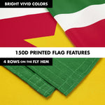 Load image into Gallery viewer, G128 Combo Pack: 6 Ft Tangle Free Aluminum Spinning Flagpole (Silver) &amp; Suriname Surinamese Flag 3x5 Ft, LiteWeave Pro Series Printed 150D Polyester  Pole with Flag Included