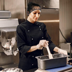 Load image into Gallery viewer, Black Disposable Hair Net 28 Inch 100 Pack Micro Nylon Bouffant Hair Nets. Bouffant Caps Disposable with Elastic Edge Stretchable Hairnets for Foodservice Industrial Use