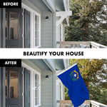 Load image into Gallery viewer, G128 Combo Pack: 6 Ft Tangle Free Spinning Flagpole (Silver) &amp; Nevada Flag 3x5 Ft Printed 150D Polyester, Brass Grommets (Flag Included) Aluminum Flag Pole