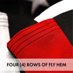 Load image into Gallery viewer, G128  Thin Red Line Flag Embroidered 2x3 FT Heavy Duty 220GSM Tough Spun Polyester U.S. American Flag Brass Grommets Honoring Fire Fighters and EMTs Black White and Red US Flag