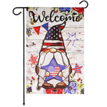 Load image into Gallery viewer, G128 Garden Flag Welcome Patriotic Gnome with Star  12x18 Inch  Printed Blockout Polyester  Patriotic Decoration