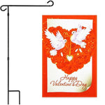 Load image into Gallery viewer, G128 Combo Pack: Garden Flag Stand Black 36x16 Inch &amp; Garden Flag Happy Valentine's Day Doves 12x18 Inch
