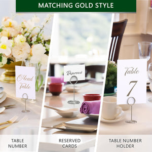 10 Pack Table Number Holders for Wedding Silver Place Card Holder Table Sign Holders Picture Photo Holders for Tables Mini Table Number Stands Silver Small Table Number Holders Clip Stand