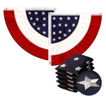 Load image into Gallery viewer, G128 5 Pack: USA Pleated Fan Flag Star 1.5x1.5 Feet Center Quarter Circle Embroidered Polyester Stars and Stripes