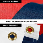 Load image into Gallery viewer, G128 Combo Pack: 6 Feet Tangle Free Spinning Flagpole (Silver) Christian Religious Flag 3x5 ft Printed 150D Brass Grommets (Flag Included) Aluminum Flag Pole