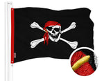Load image into Gallery viewer, G128 Pirate Jolly Roger Red Head Scarf Flag  16x24 In  ToughWeave Series Embroidered 300D Polyester  Novelty Flag, Embroidered Design, Indoor/Outdoor, Brass Grommets