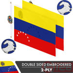 Load image into Gallery viewer, G128 10 Pack: Venezuela 7 Stars Venezuelan Flag  4x6 Ft  Double ToughWeave Series Double Sided Embroidered 210D Polyester  Country Flag, Embroidered Design, Brass Grommets, Heavy Duty, 2ply