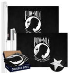Load image into Gallery viewer, POW MIA Flag 2x3FT 2Pack Doublesided Embroidered Polyester By G128