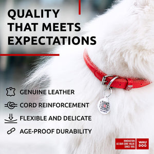 Red Ultra Soft Rolled Leather Dog Collar for XSmall Dogs 810 inch Neck