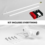 Load image into Gallery viewer, G128  6 Feet Tangle Free Spinning Flagpole (White) Thin Red Line Flag Brass Grommets Spun Polyester 3x5 ft (Flag Included) Aluminum Flag Pole