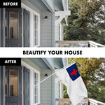 Load image into Gallery viewer, G128 Combo Pack: 5 Ft Tangle Free Spinning Flagpole (White) &amp; Christian Flag 2x3 Ft Embroidered 220GSM Spun Polyester, Brass Grommets (Flag Included) Aluminum Flag Pole