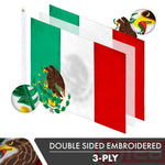 Load image into Gallery viewer, Mexico Mexican Flag 3x5 Ft 10Pack Doublesided Embroidered Polyester By G128