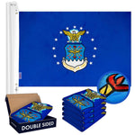 Load image into Gallery viewer, US Air Force Flag 2x3FT 5Pack Doublesided Embroidered Polyester By G128
