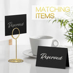 Load image into Gallery viewer, 10 Pack Black Reserved Table Signs for Wedding Silver Foil Reserved Seating Signs for Wedding Chairs Church Pews Double Sided Cardstock Reserved Signs for Tables Table Tent Reservation Cards
