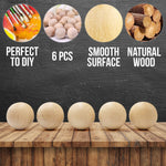 Load image into Gallery viewer, 6 Pieces Wooden Balls for Crafts 35 mm Diameter Mini Round Wooden Balls for DIY
