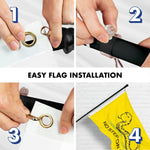 Load image into Gallery viewer, G128 Combo Pack: 6 Ft Tangle Free Spinning Flagpole (Black) &amp; No Step on Snek Cute Cartoon Flag 3x5 Ft Printed 150D Polyester, Brass Grommets (Flag Included) Aluminum Flag Pole