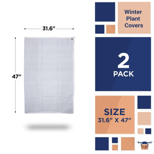 Pack of 2 White Winter Plant Covers 31.6x47 inch Freeze Protection Plant Winter