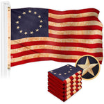 Load image into Gallery viewer, G128 5 Pack: Betsy Ross TeaStained Flag  5x8 Ft  ToughWeave Pro Series Embroidered 420D Polyester  Historical Flag, Embroidered Design, Indoor/Outdoor, Brass Grommets, High Quality