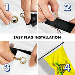 Load image into Gallery viewer, 5 Feet Tangle Free Spinning Flagpole (Black) Gadsden Flag Double Sided Brass Grommets Embroidered 2x3 ft (Flag Included) Aluminum Flag Pole
